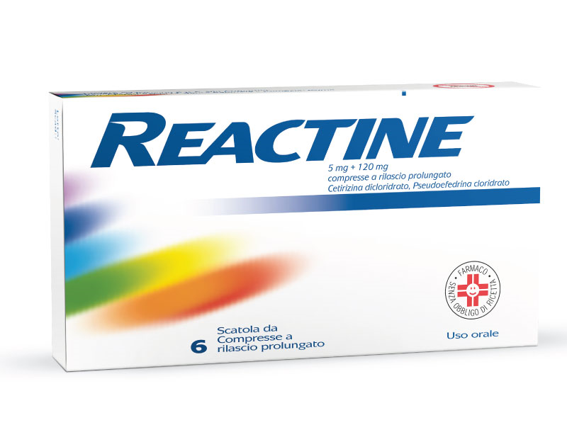 REACTINE*6CPR 5MG+120MG RP - FARMACIA33