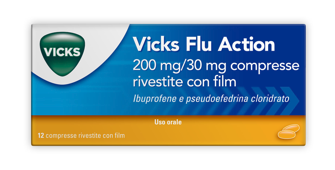 VICKS FLU ACTION*12CPR200+30MG - FARMACIA33