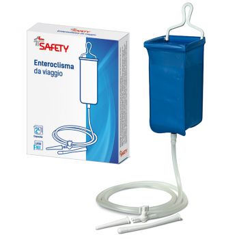 ENTEROCLISMA DA VIAGGIO KLISTER IN GOMMA CON CANNULA ANALE EVAGINALE 2 LITRI - FARMACIA33