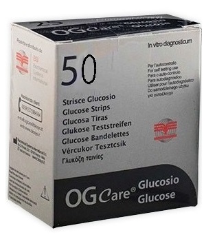 STRISCE MISURAZIONE GLICEMIA OGCARE 50 PEZZI - FARMACIA33