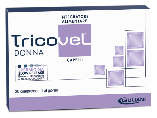 TRICOVEL DONNA INTEGRATORE ALIMENTARE CON NUTRIENTI SPECIFICI PER CAPELLI 30 COMPRESSE - FARMACIA33