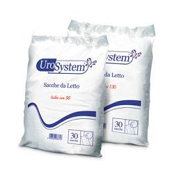 SACCA DI DRENAGGIO DA LETTO PER INCONTINENZA UROSYSTEM TUBO 130 CM SENZA SCARICO 30 PEZZI - FARMACIA33