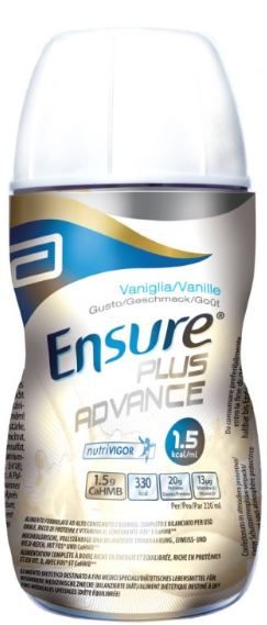 ENSURE PLUS ADVANCE VANIGLIA 4 BOTTIGLIE DA 220 ML - FARMACIA33