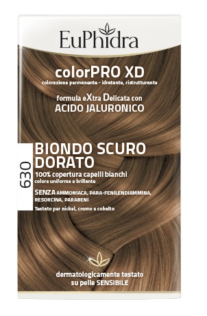 EUPHIDRA COLORPRO XD 630 BIONDO SCURO DORATO GEL COLORANTE CAPELLI IN FLACONE + ATTIVANTE + BALSAMO + GUANTI - FARMACIA33