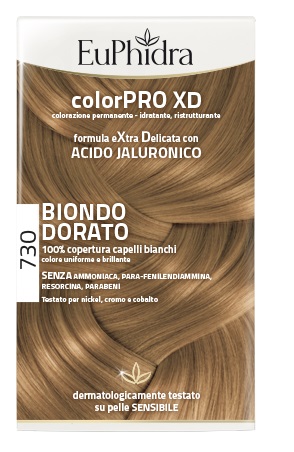 EUPHIDRA COLORPRO XD 730 BIONDO DORATO GEL COLORANTE CAPELLI IN FLACONE + ATTIVANTE + BALSAMO + GUANTI - FARMACIA33