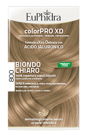 EUPHIDRA COLORPRO XD 800 BIONDO CHIARO GEL COLORANTE CAPELLI IN FLACONE + ATTIVANTE + BALSAMO + GUANTI - FARMACIA33
