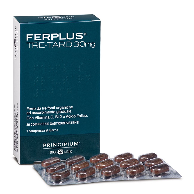 PRINCIPIUM FERPLUS TRE RETARD 30MG 30 COMPRESSE GASTRORESISTENTI - FARMACIA33