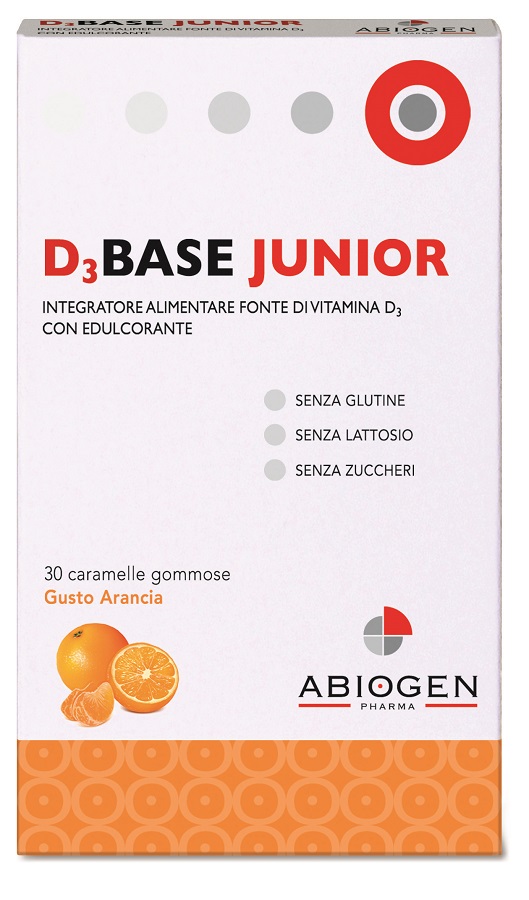 D3BASE JUNIOR 30 CARAMELLE GOMMOSE ARANCIA - FARMACIA33