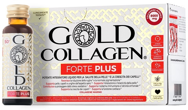 GOLD COLLAGEN FORTE PLUS 10 FLACONCINI DA 50 ML 8G COLLAGENE - FARMACIA33